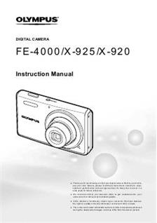 Olympus X 925 manual. Camera Instructions.